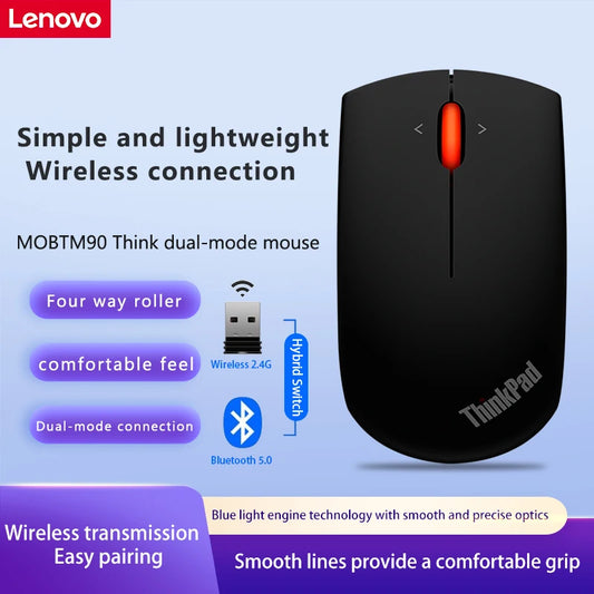 Mysz Lenovo ThinkPad Office Mouse 4Y50Z21427 czarna Bluetooth + bezprzewodowa mysz Dual-Mode