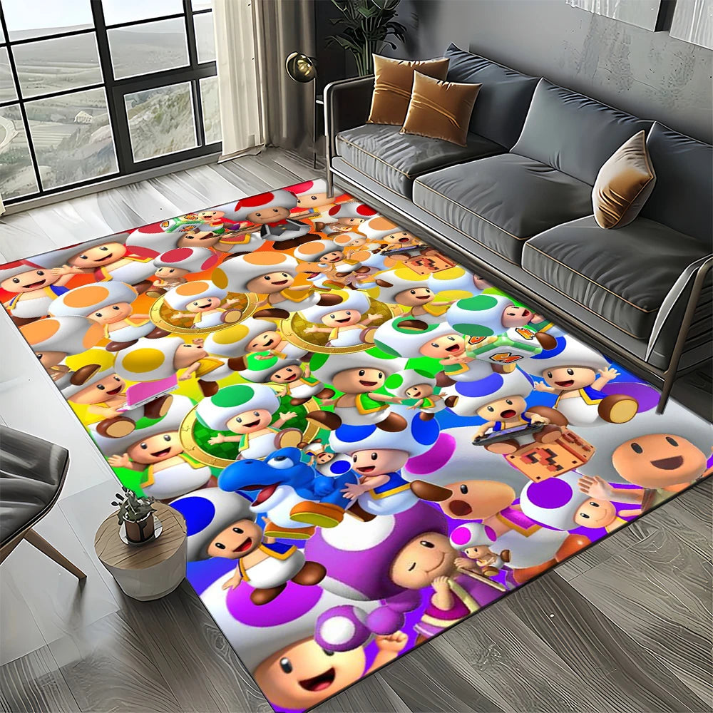 Covor cu motiv retro Mario, covor pentru sufragerie, dormitor, canapea, preș de intrare, decor, covoraș de joacă pentru copii