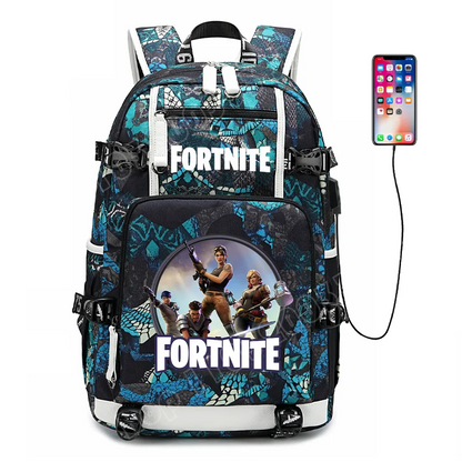 Mochila escolar para estudante com estampado do jogo Fortnite, para rapazes e raparigas, grande capacidade, impermeável, leve e resistente, presente de aniversário