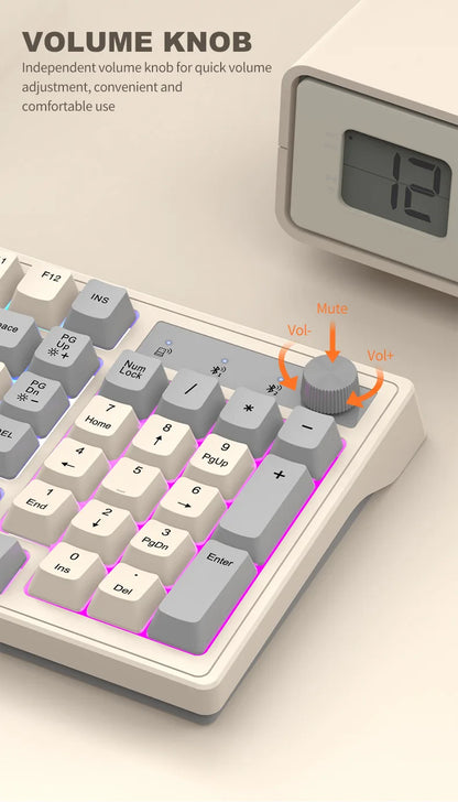 Dual Bluetooth Keyboard 2.4G Wireless Keyboard RGB Backlight Rechargeable Gaming Keyboard For MacBook iPad Tablet PC Accessories