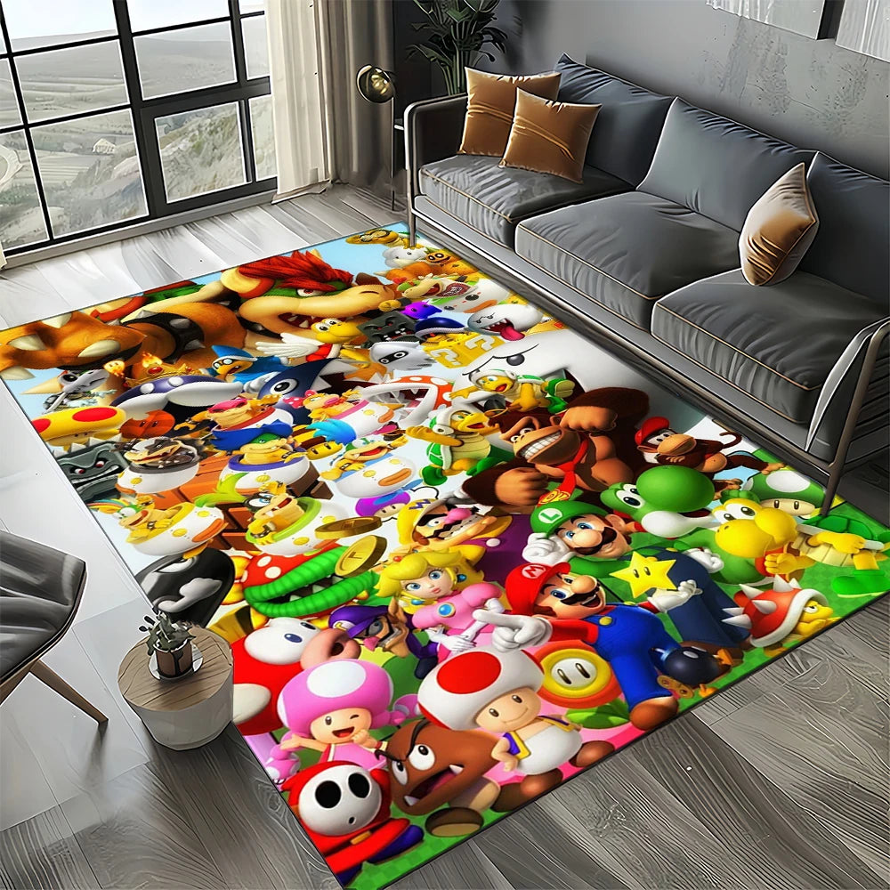 Covor cu motiv retro Mario, covor pentru sufragerie, dormitor, canapea, preș de intrare, decor, covoraș de joacă pentru copii