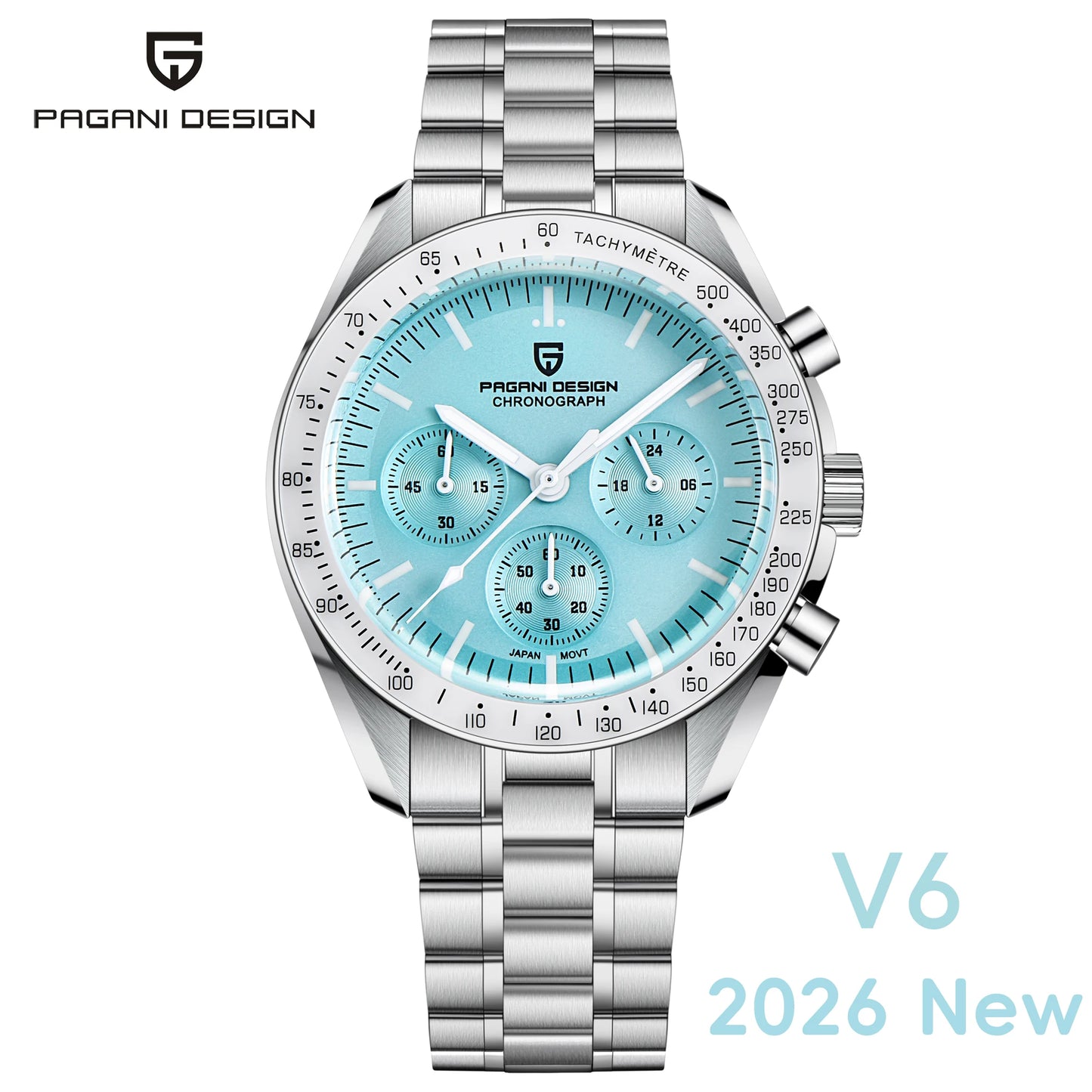 PAGANI DESIGN 2026 New Mens Watches Panda Moon Watch Luxury Quartz Watch For Men Automatic Date Sport Chronograph Wristwatch Men