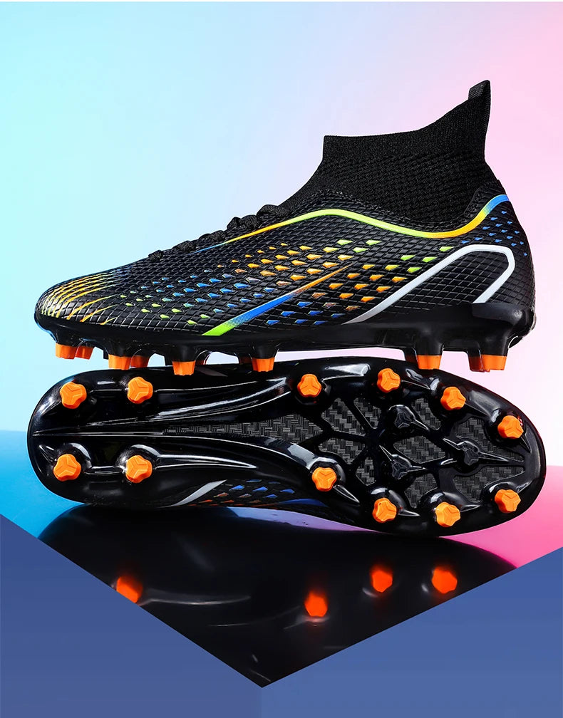 Men Outdoor Football Boots FG/TF Professional Training Soccer Shoes Cleats Turf Futsal Match Grass Unisex Non-slip Breathable