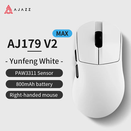 AJAZZ AJ179 V2 MAX Tri-mode Right-handed Mouse 56g Lightweight PAW3311 Sensor Huanuo Micro Switch Telink Microchip