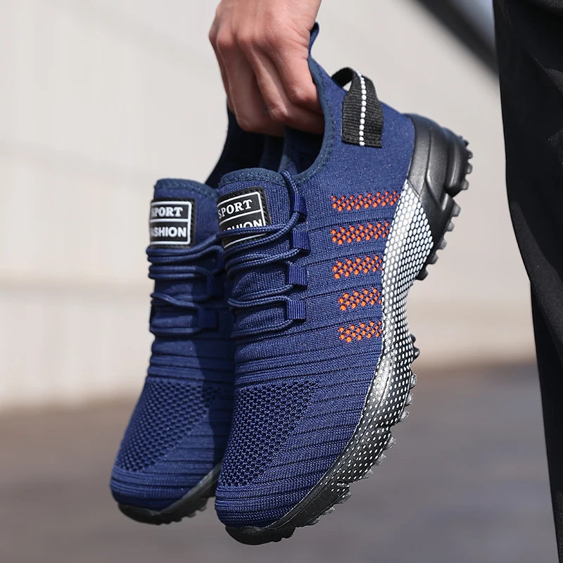 Sapatilhas casuais para homem em malha, leves, respiráveis, com sola macia, estilo running, slip-on, flats e loafers, calçado de treino Zapatos Hombre