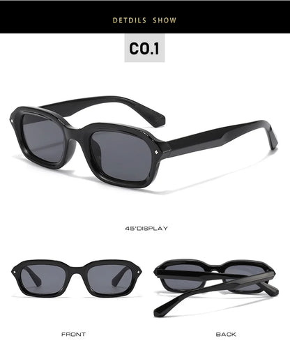 BOYSEEN Ochelari de soare de plajă pentru bărbați, de vară, portocalii, UV400, ochelari de soare punk cu ramă îngustă și formă pătrată