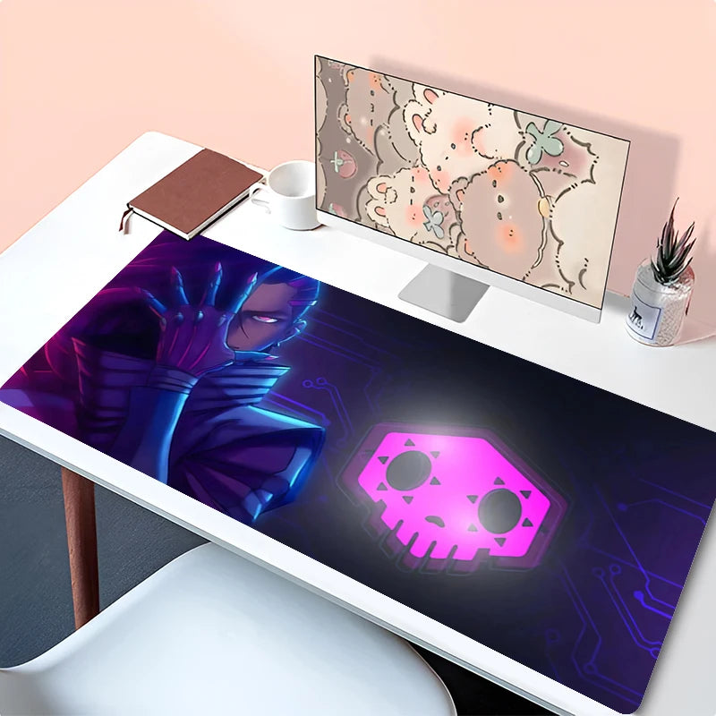 Podkładka pod mysz i laptopa Anime, akcesorium biurowe, podkładka pod klawiaturę PC, gumowa podkładka pod kubek, miękka duża mata pod mysz Overwatch Sombra na biurko