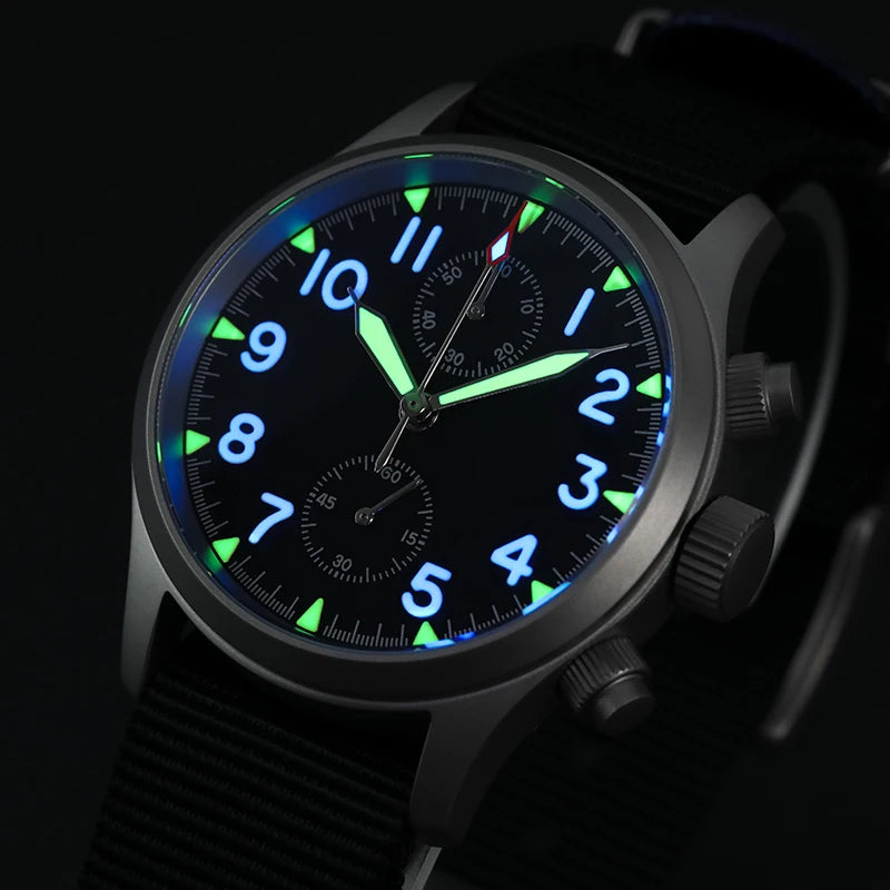 Militado ML1868 Watch VK61 Quartz Movement 100m Waterproof Watches Men Stainless Steel Chronograph Sapphire Crystal Wristwatch