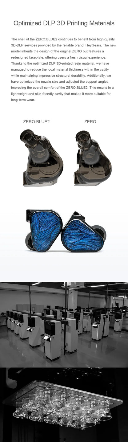 TRUTHEAR Zero:BLUE2 Earphone Dual Dynamic Drivers IEMs with Detachable Cable in Ear Headphone 0.78mm 2pin 3.5mm plug
