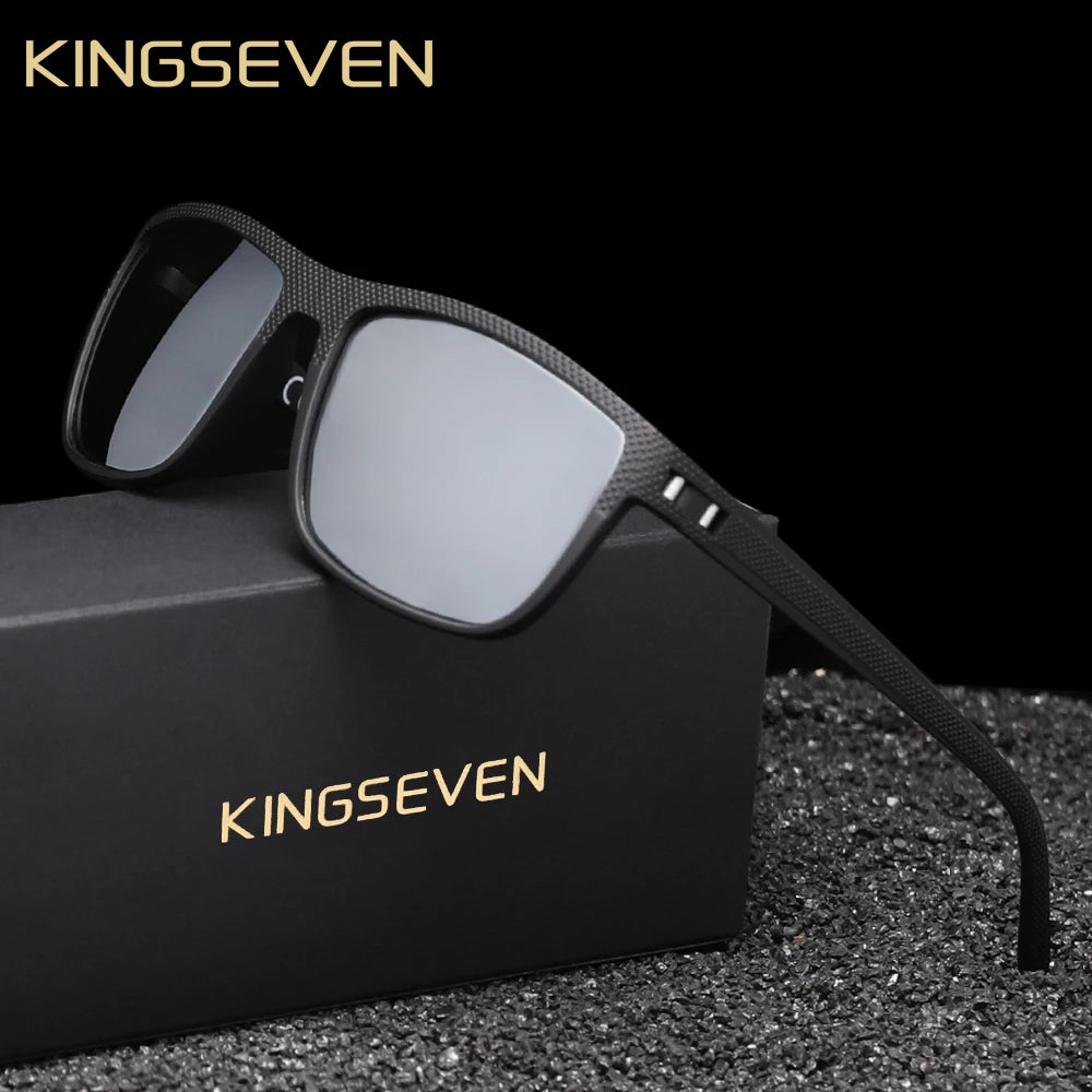 Ochelari de soare polarizați KINGSEVEN pentru bărbați, cu protecție UV400, ochelari dreptunghiulari, ochelari pentru pescuit, conducere și vacanță