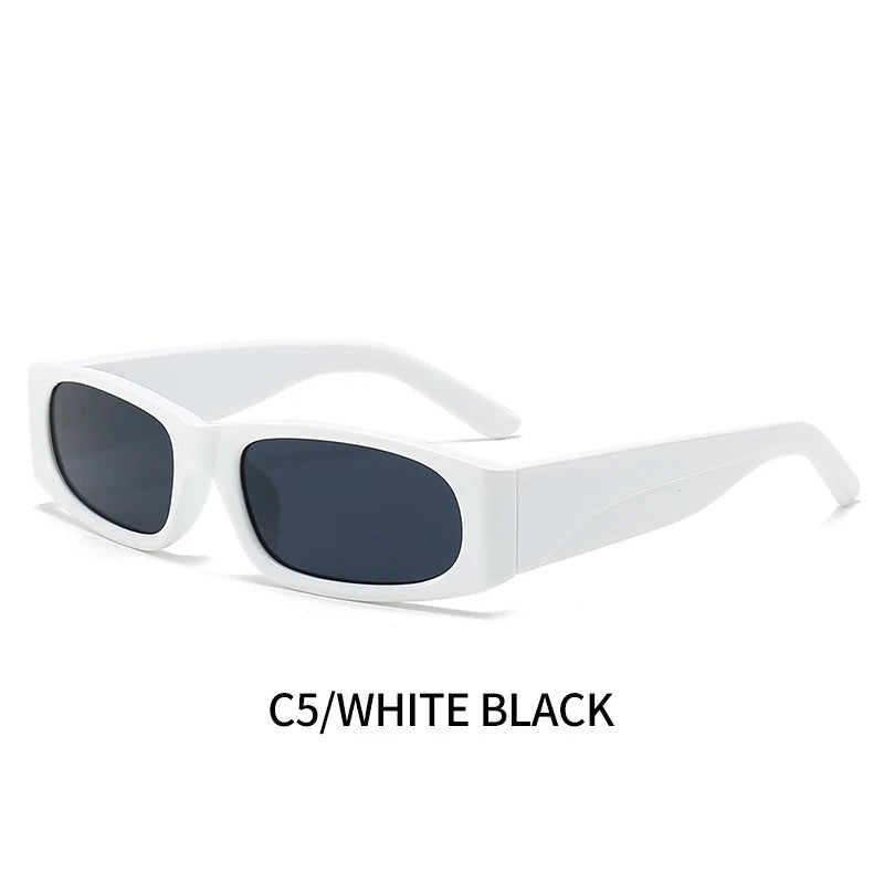 Ochelari de soare negri cu ramă îngustă în stil hip-hop, ochelari de soare retro pentru bărbați, de culoare portocaliu, UV400