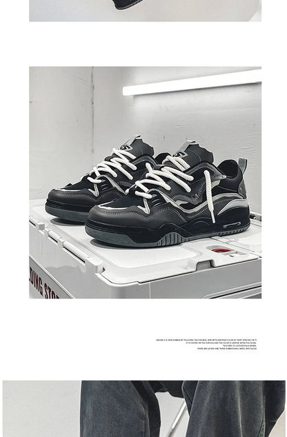 New Mesh Men's Casual Sneakers Comfortable Male Running Shoes for Men Lace-up Platform Skateboard Shoes Student Sports Sneakers