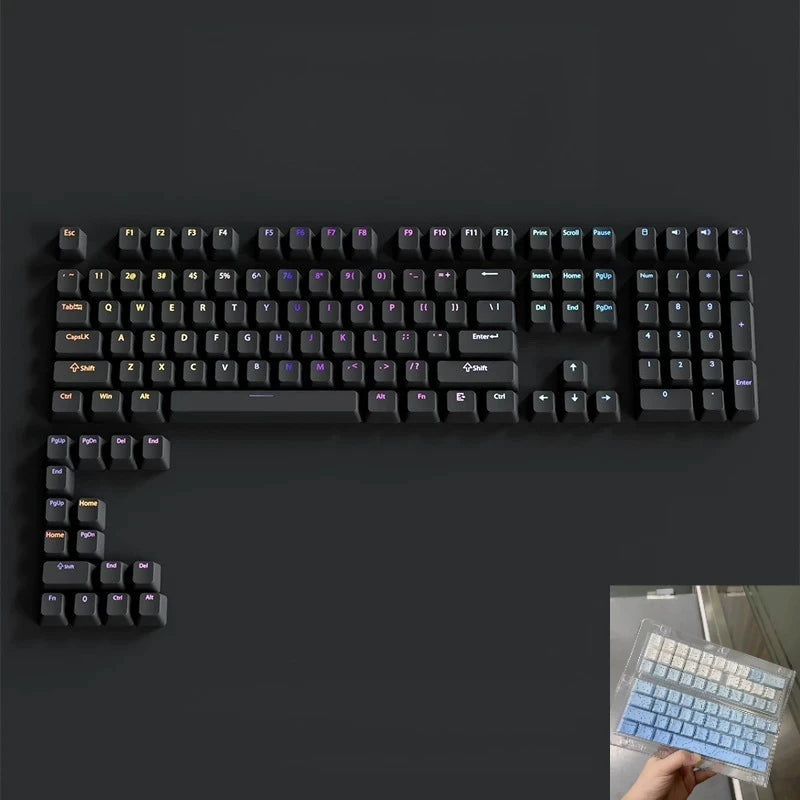 133+ Keys OEM Profile Gradient Keycaps For Cherry MX Switch Mechanical Gamer Keyboard PBT backlit RGB Keycap ISO Layout Key caps