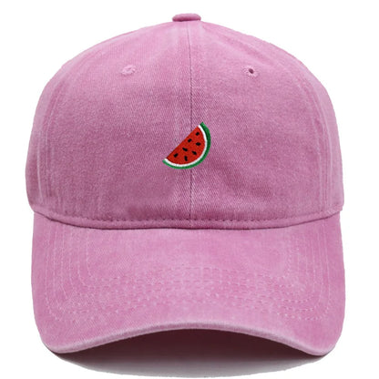 Printed Watermelon Baseball Cap Men's Washed Soft Top Retro Dad Hats Women's Casual Versatile Fashion Trend Duck Tongue Caps