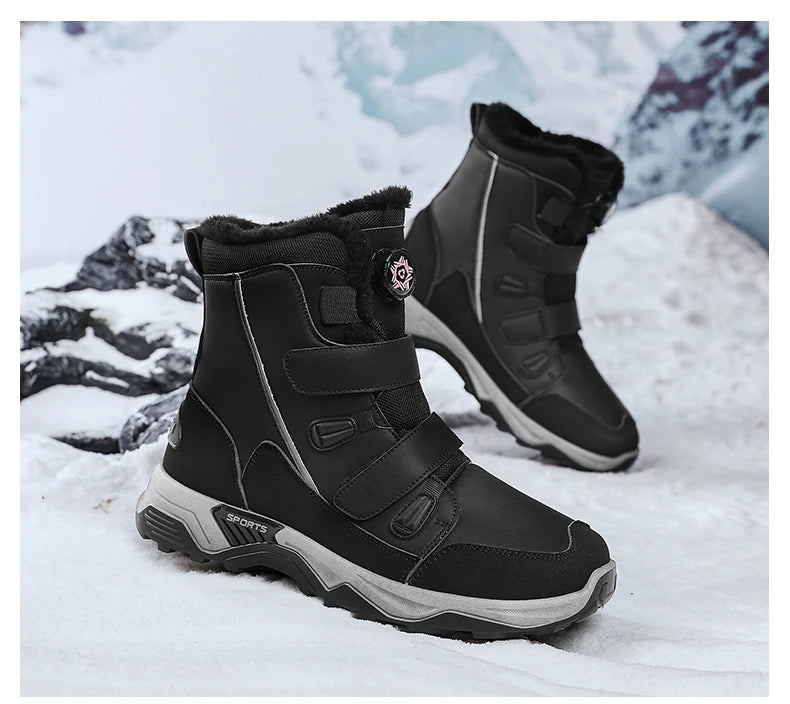 Bottes de neige imperméables pour hommes, chaussures d'extérieur d'hiver, semelle intermédiaire chaude avec antidérapantes, résistantes à l'abrasion, 2025