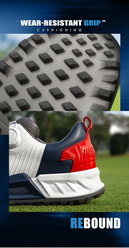 PGM Golf Shoes Men's Cushioning Rebound Sneakers, Knob Men's Shoes, Wear-Resistant TPU Waterproof Shoes