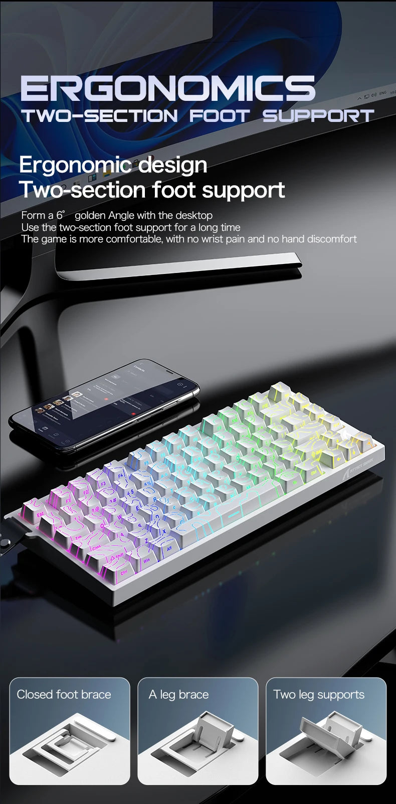 Attack Shark R82HE Wired RGB Magnetic Switch Keyboard, 256K Scan Sampling Rate, Accuracy 8K Return Rate