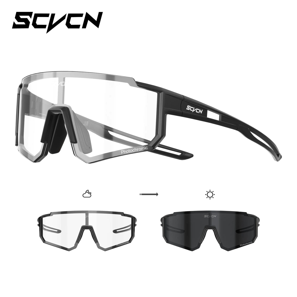 SCVCN Ochelari de soare sportivi pentru fete, ochelari de ciclism pentru copii, ochelari fotocromatici UV400, ochelari de baseball pentru băieți, ochelari pentru activități în aer liber, ochelari de soare pentru alergare și drumeții