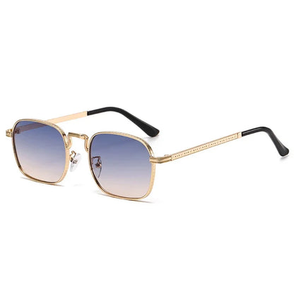 Ochelari de soare metalici, pătrați și ovali, la modă, retro, pentru bărbați și femei, personalizați, rezistenți la raze UV, ochelari de vedere de lux, design UV400