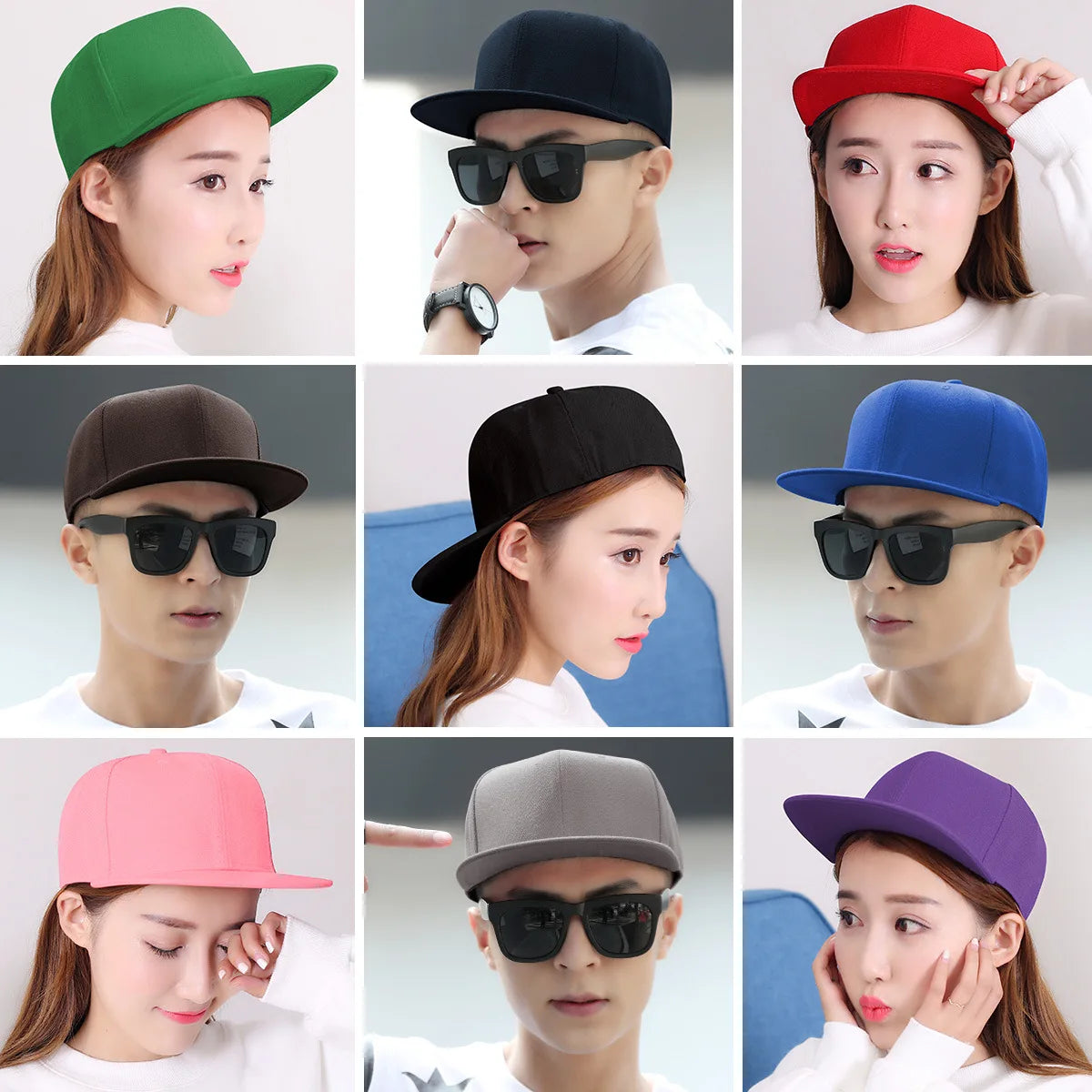 Men Women Multi Color Baseball Cap Peaked Cap Streetwear Hip hop Dad Hat wide Flat Brim Snapback Hat Outdoor Sun Hats for adult