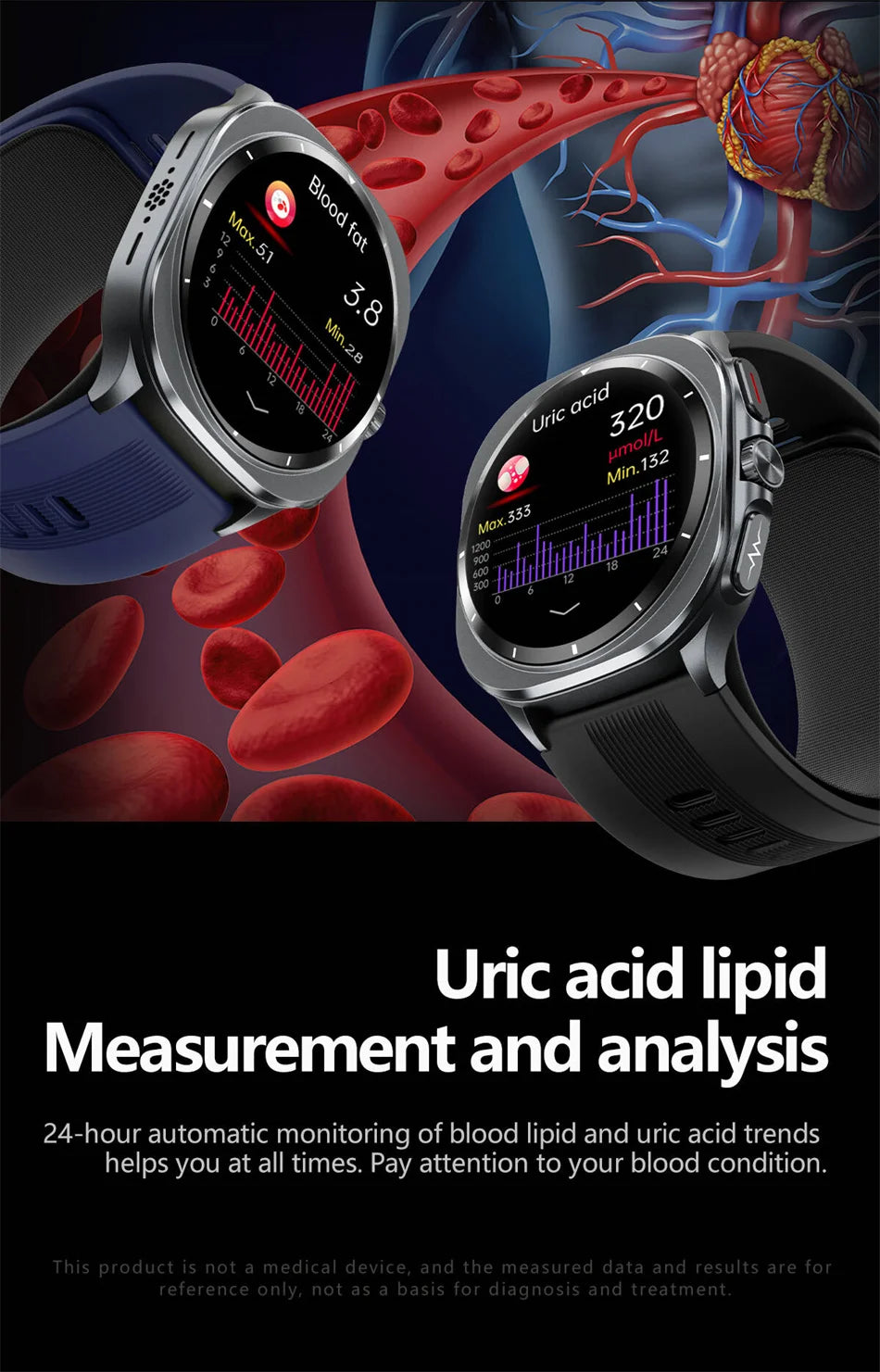 2026 New Health Track Smartwatch Air Pump Airbag True Blood Pressure Health Measure Smart Watch for Men and Women Blood Oxygen BT Call