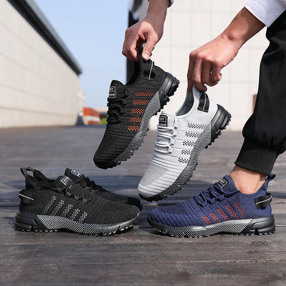 Sapatilhas casuais para homem em malha, leves, respiráveis, com sola macia, estilo running, slip-on, flats e loafers, calçado de treino Zapatos Hombre