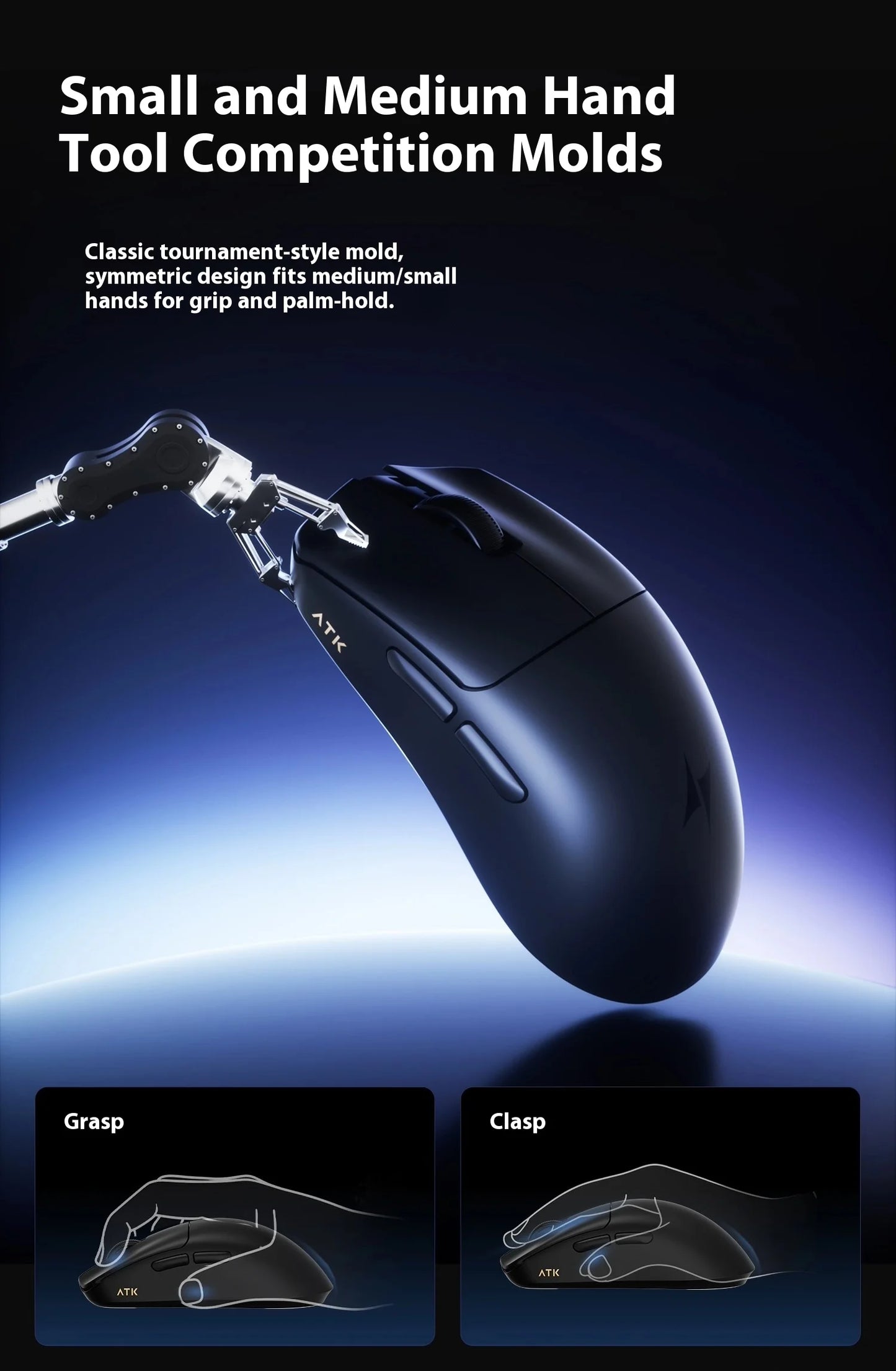 ATK Blazing Sky F1 V2 Ultimate Wireless Gaming Mouse Dual-Mode Lightweight PAW3950 Ultra Dual 8KHz Low Latency Ergonomic Extreme