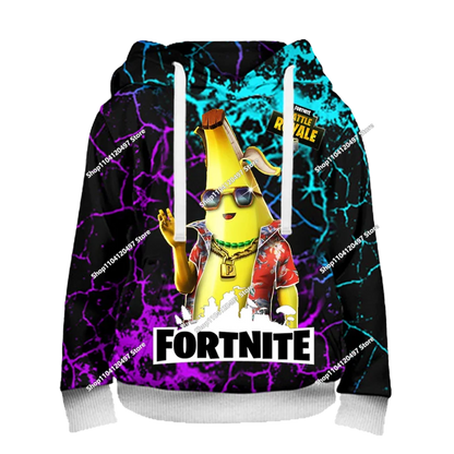 Sudadera con capucha Fortnite Anime para niños, streetwear hip-hop para hombre, ropa deportiva casual de corte holgado, moda outdoor