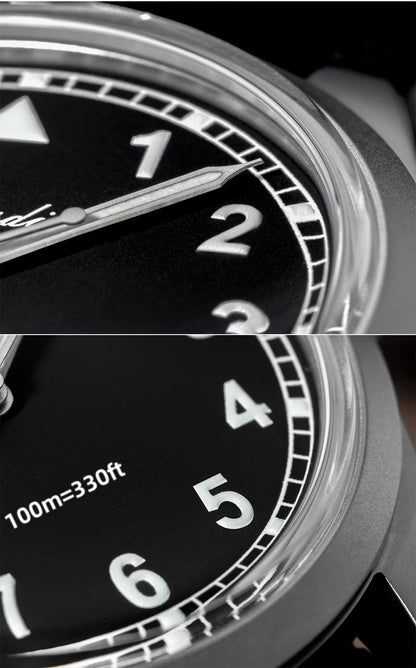 ADDIESDIVE 36mm analoge Herrenuhr mit gewölbtem Spiegelglas, 100m wasserdicht, leuchtend, schlichte Quarzuhr für Herren mit Nylonarmband