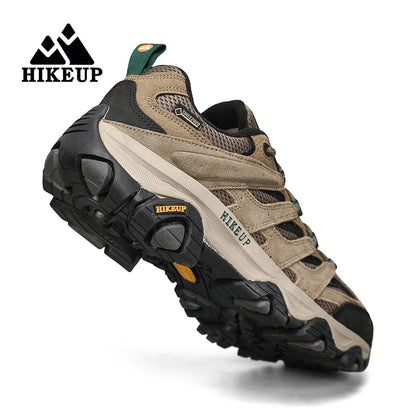 HIKEUP Hiking Shoes for Men, Designer Climbing Trekking Sneakers, Leather Outdoor Sports Work Shoes, Running Shoes
