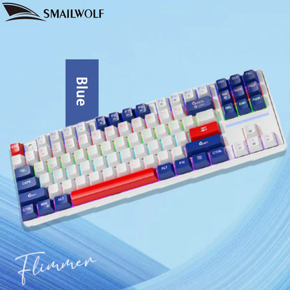 SMAILWOLF MK87 teclado mecânico sem fios Bluetooth para e-sports, com teclas completas, hot-swap e personalização
