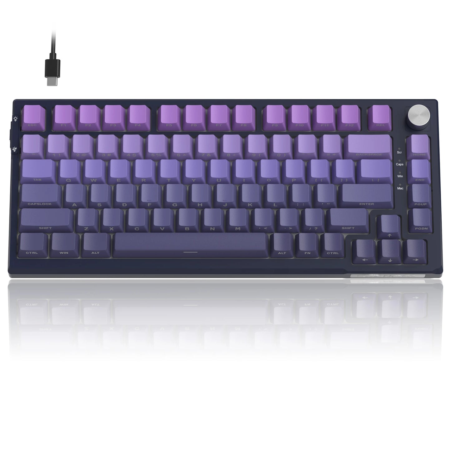 MageGee SKY81 75% mechanische Gaming-Tastatur, RGB-Gasket, Hot-Swap-fähige kabelgebundene Custom-Tastatur mit cremiger Schalldämpfung und Drehregler