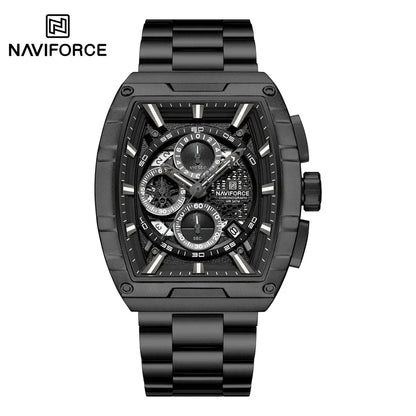 NAVIFORCE Top Brand Men's Watches Luxury Tonneau Quartz Wristwatch Waterproof Chronograph Watch for Men 2025 Auto Date Clock