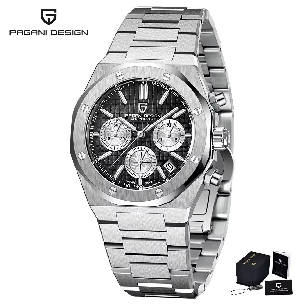 PAGANI DESIGN PD1707 Men's Quartz Watches 40MM Stainless Steel Sapphire Glass Top Brand Watch Gift for Men Reloj Hombre 2024 New