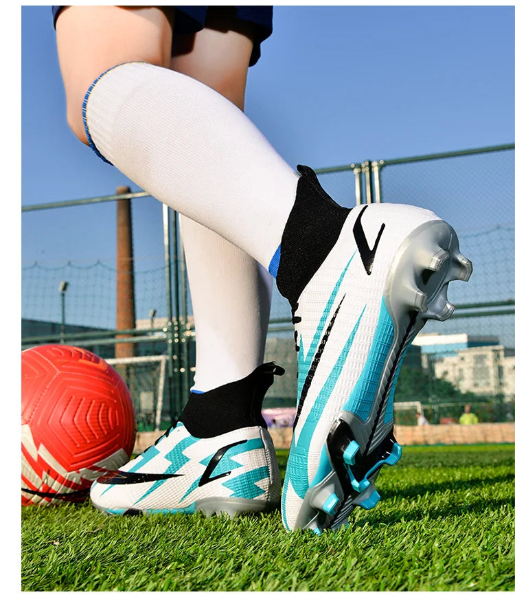 2025 New Long Nail Large Size Football Shoes Teenager Ankle Anti slip Training Latest Sneakers FG/TF Soccer Shoes