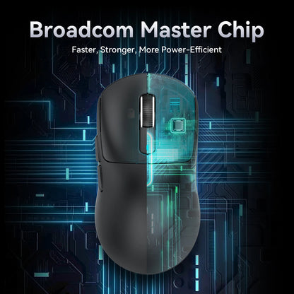 Mouse Gaming Wireless X3 ATTACK SHARK colore rosso, polling rate 4K, connessione Bluetooth tri-mode, PAW3395, mouse gaming Bluetooth con macro