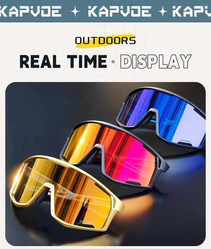 KAPVOE Ochelari UV400 pentru bărbați și femei, pentru ciclism de șosea, sporturi montane, activități în aer liber, ochelari de soare fotocromatici pentru ciclism, ochelari de bicicletă