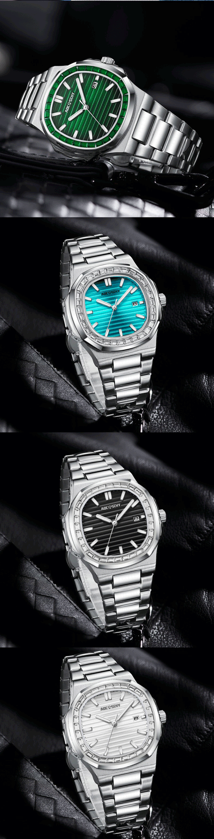 2023 New AOCASDIY Luxury Watch Business Waterproof Male Clock Luminous Date Stainless Steel Square Quartz Men Watch reloj hombre