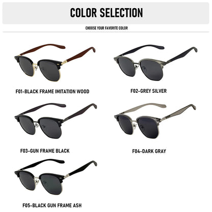 Ochelari de soare polarizați pentru bărbați, lentile semi-fără ramă, ochelari de soare vintage retro pentru femei, ochelari de soare la modă pentru vacanță, Gafas De Sol Hombre