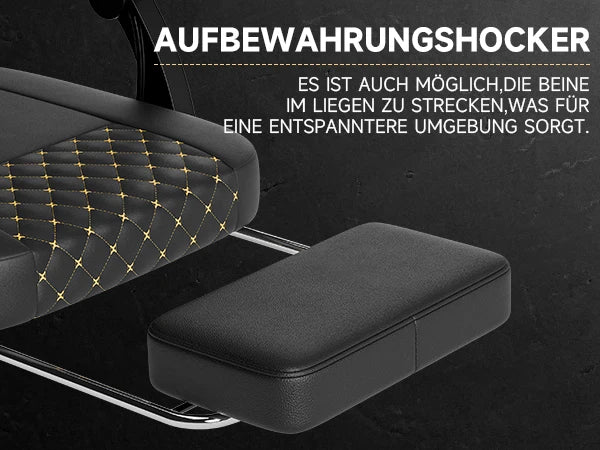 Cadeira Gaming Ergonómica PINGGO com Apoio para os Pés, Massagem, Pele PVC, Cadeira de Escritório para PC Gaming, Capacidade de Peso 150kg