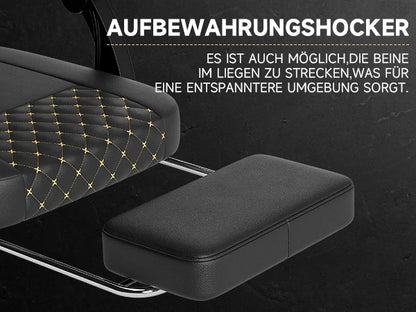 Cadeira Gaming Ergonómica PINGGO com Apoio para os Pés, Massagem, Pele PVC, Cadeira de Escritório para PC Gaming, Capacidade de Peso 150kg
