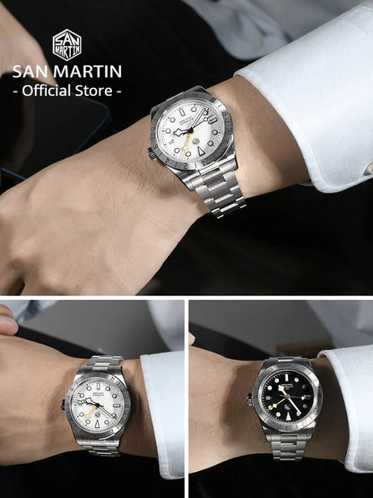 San Martin New 39mm NH34 BB GMT Automatic Mechanical Watch Sport Watch Sapphire Luminous Waterproof 100m for Men Watch SN0054