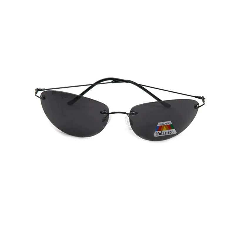 Ochelari de soare polarizați din titan, în stilul Neo din „Matrix”, ultralegeri, fără ramă, pentru bărbați, destinați conducerii, cu design de marcă – Oculos De So