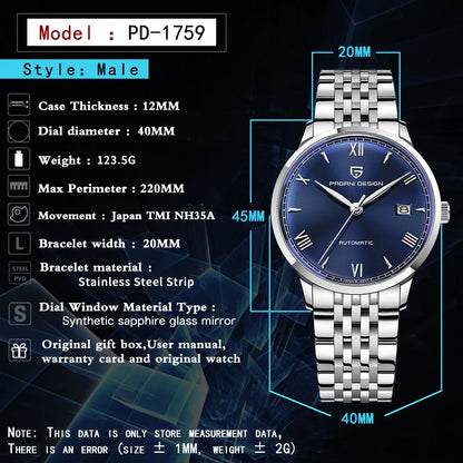 2024 PAGANI DESIGN New Luxury Men Mechanical Watches Top Brand Sapphire Glass NH35 10Bar Waterproof Automatic Watch for Men