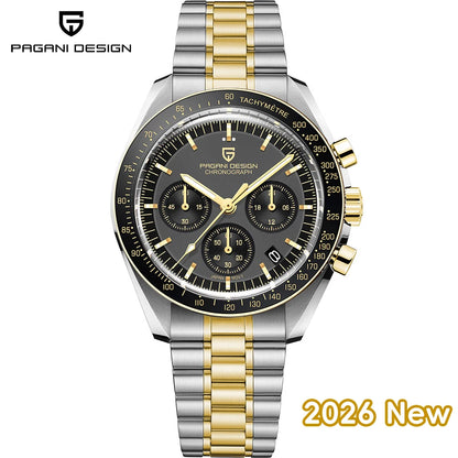 PAGANI DESIGN 2026 New Mens Watches Panda Moon Watch Luxury Quartz Watch For Men Automatic Date Sport Chronograph Wristwatch Men