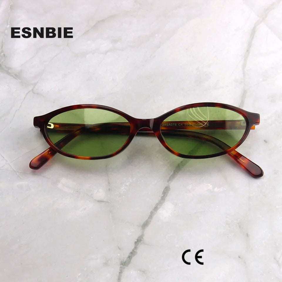 Ochelari de soare mici, ovali, din acetat, la modă, pentru femei, în stilul anilor '90; ochelari de soare vintage pentru bărbați; ochelari polarizați la modă, cu protecție UV400