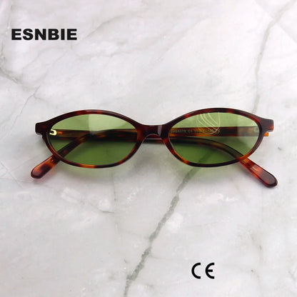 Ochelari de soare mici, ovali, din acetat, la modă, pentru femei, în stilul anilor '90; ochelari de soare vintage pentru bărbați; ochelari polarizați la modă, cu protecție UV400