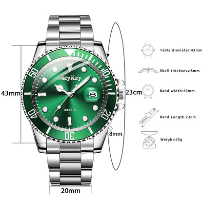 Luxury Large Dial Men Business  Watches Fashion Calendar Men's Quartz Watch Reloj Hombre