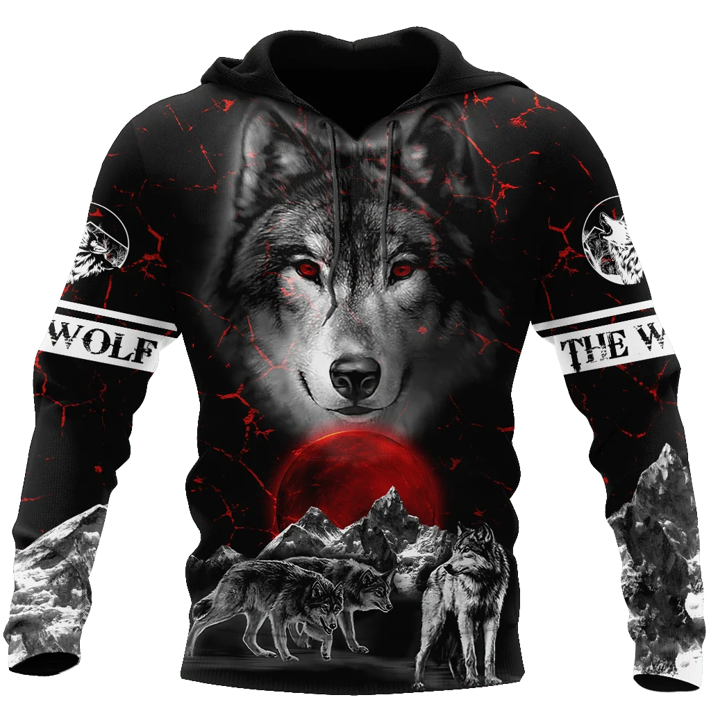 Wolf Printed Hoodies Men 3D Hoodies Brand Sweatshirts Jackets Quality Pullover Fashion Tracksuits Animal Streetwear Out