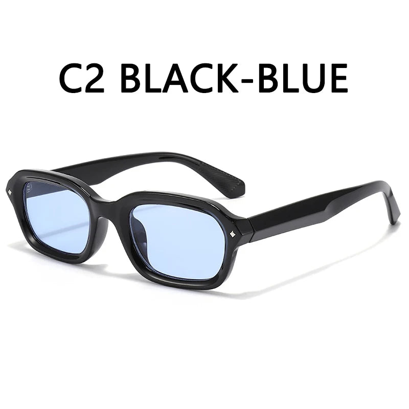 BOYSEEN Ochelari de soare de plajă pentru bărbați, de vară, portocalii, UV400, ochelari de soare punk cu ramă îngustă și formă pătrată